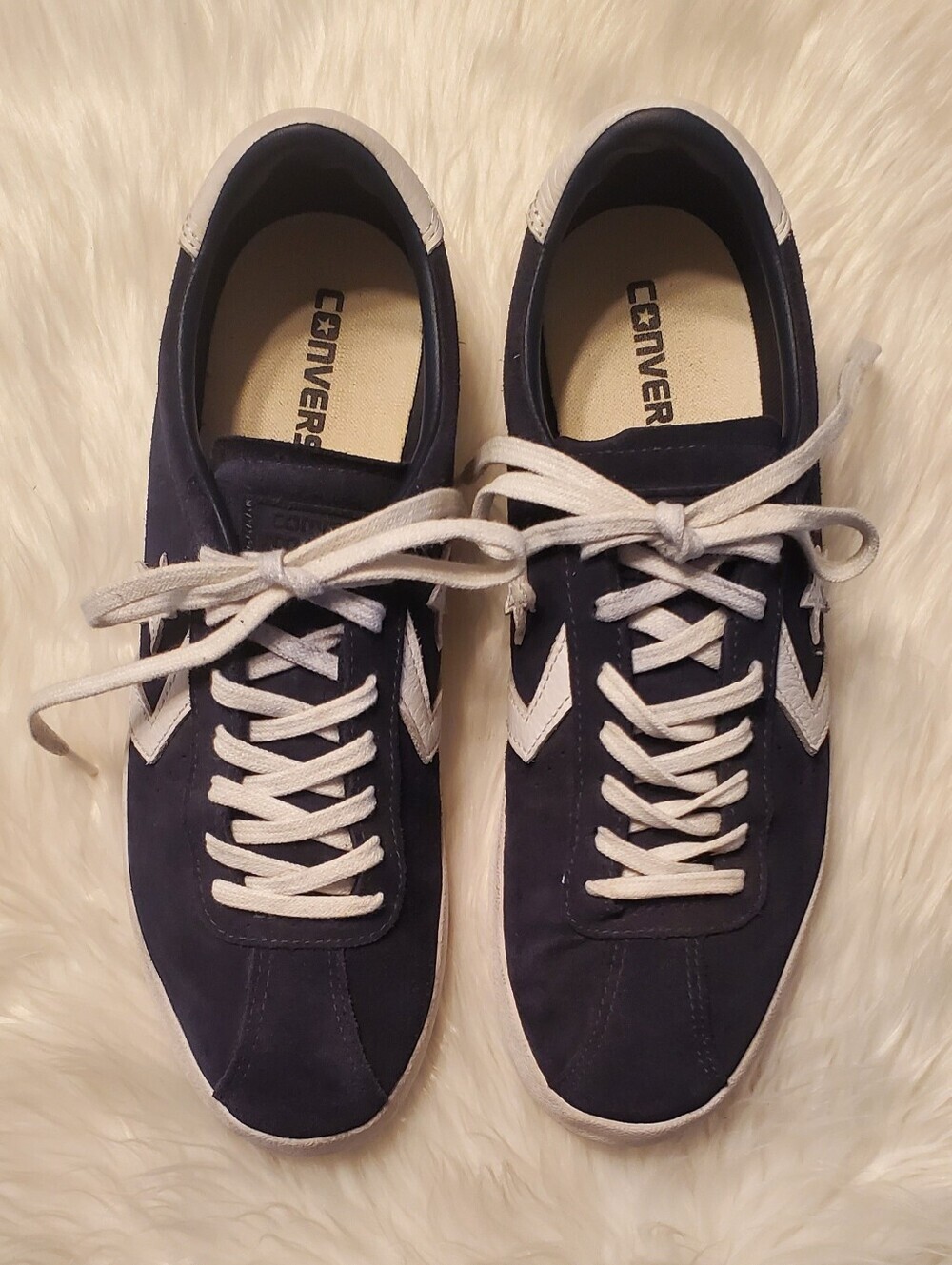Converse Women's Navy Blue Suede Low Top Lace-Up Sneakers Casual Retro Shoes 10 - Picture 4 of 10